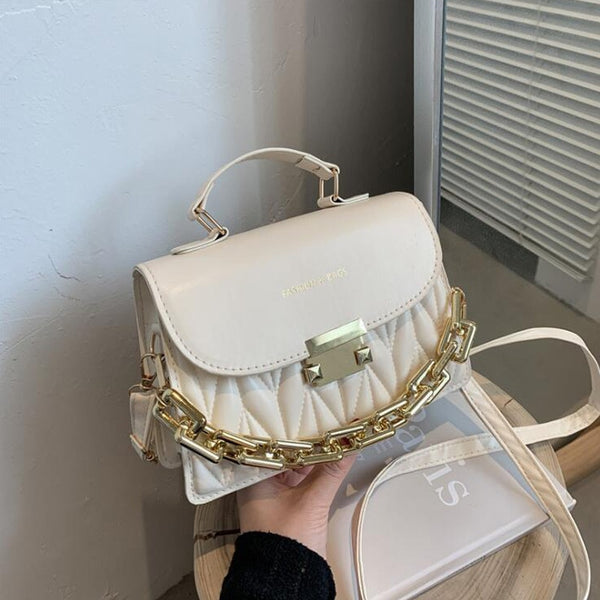 New Embroidery Thick Chain Handbags