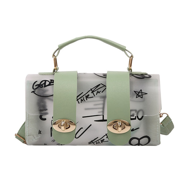 Transparent Graffiti Messenger Small Designer Handbag