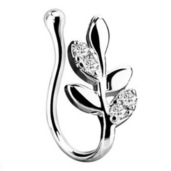 1Piece Stainless Steel Heart Clip On Nose Ring.