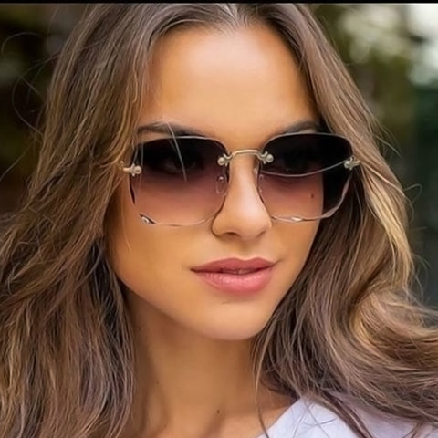 Rimless Summer Red Sunglasses.