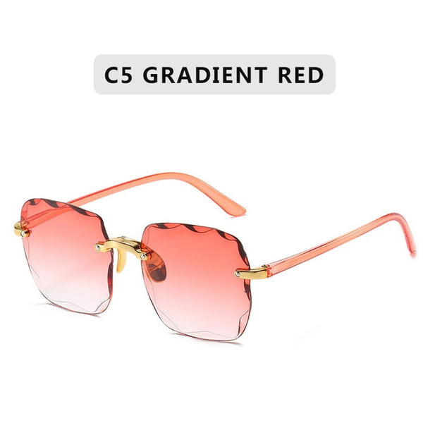 Rimless Summer Red Sunglasses.